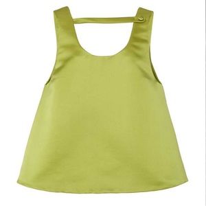 NWT Prada satin trapeze top in green size 4